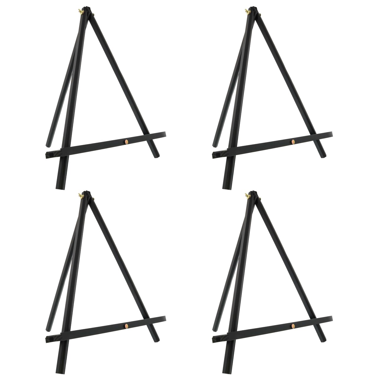 12" Black Wood Tabletop Easel (4 Pack) - Adjustable A-Frame Canvas Stand for Painting Party & Signs - Table Top Easel for Painting, Canvas Holder, Crafts, Photos, Pictures